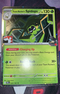 Team Rocket's Spidops 020/182 Prize Pack Series Cards Holo - Image 3