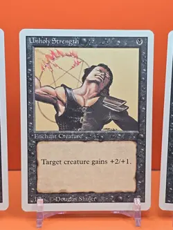 ⚫⚫⚫ (4) 1994 MAGIC The Gathering UNHOLY STRENGTH REVISED 3RD EDITION PLAYED - Image 4