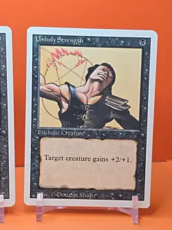 ⚫⚫⚫ (4) 1994 MAGIC The Gathering UNHOLY STRENGTH REVISED 3RD EDITION PLAYED - Image 5