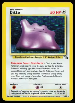 Ditto 3/62 Holo Rare Fossil Pokemon Card - Image 1