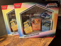 (LOT OF 2)NEW Pokemon TCG S&V Prismatic Evolutions Poster Collection Box Sealed - Image 1