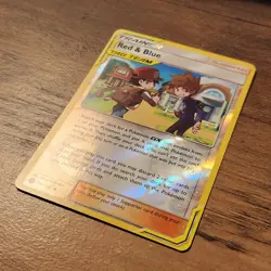 Red & Blue 202/236 NM 2019 Pokemon SM Cosmic Eclipse Rare Card Tag Team Mizutoni - Image 2