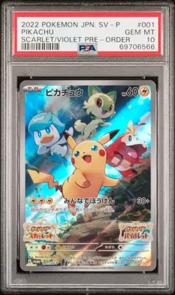 Pikachu 001/SV-P Scarlet & Violet Pre-order Sv Promo Pokemon Japanese PSA 10 - Image 1