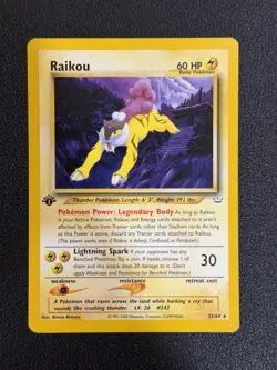 Pokemon TCG Raikou 22/64 Neo Revelations 1st Edition Rare - NM - Image 1