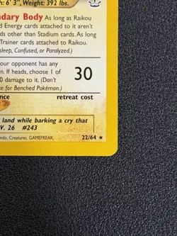 Pokemon TCG Raikou 22/64 Neo Revelations 1st Edition Rare - NM - Image 2