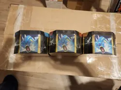 Lot Of 3 Pokemon Hidden Fates Tins Art Set - Charizard Raichu Gyarados GX - New - Image 4