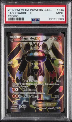 2017 POKEMON MEGA POWERS COLL PROMO #54A FULL ART/ZYGARDE EX PSA 9 - Image 1