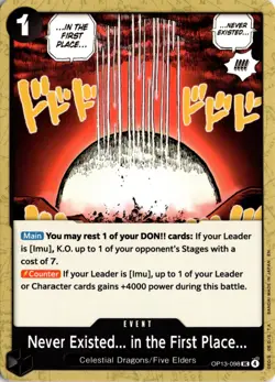 Never Existed... in the First Place. Carrying On His Will OP13-098 One Piece TCG - Image 1