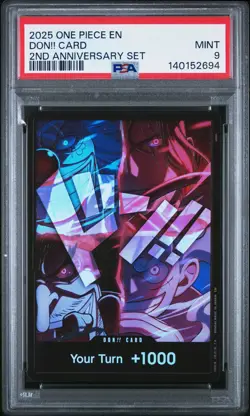 2025 ONE PIECE ENGLISH VERSION 2ND ANV SET DON!! CARD PSA 9 - Image 1