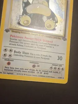 Snorlax 11/64 1st Edition Holo Rare Jungle Pokemon TCG Trading Card WOTC 1999 - Image 5