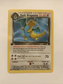 Pokemon Dark Dragonite TCG 1st Edition Non-Holo Card 22/82 NM - Image 1