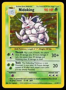 Nidoking 11/102 Holo Rare Base Set Pokemon Card - Image 1