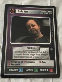 Star Trek CCG 1E DS9 RAZKA KARN Rare Card NEVER PLAYED - Image 1