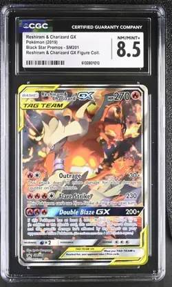 Pokemon TCG Reshiram & Charizard GX SM201 Sm Holo CGC 8.5 - Image 1