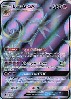 Lunala GX 141/149 Full Art Ultra Rare Holo SM Base Set NM Pokemon - Image 1