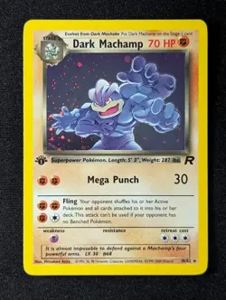 2000 Pokemon DARK MACHAMP #10/82 Team Rocket 1st Edition Holo Rare English - Image 1
