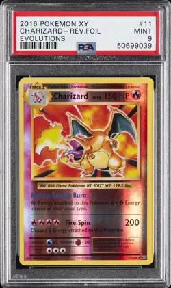 2016 POKEMON XY EVOLUTIONS #11 CHARIZARD-REVERSE FOIL PSA 9 - Image 1