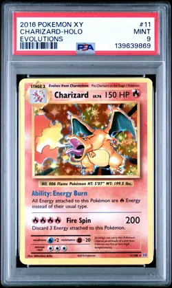 2016 POKEMON XY EVOLUTIONS #11 CHARIZARD-HOLO PSA 9 - Image 1
