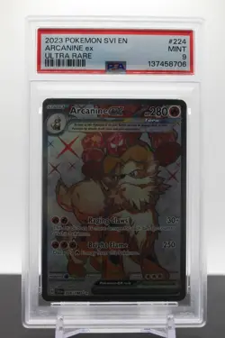 PSA 9 - Arcanine Ex Ultra Rare 224 - 2023 Pokemon Svi En-Scarlet & Violet - Image 1