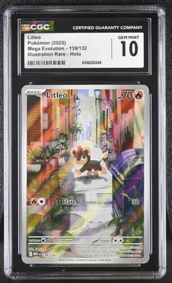 Litleo *CGC 10* Illustration Rare *Mega Evolution* #139 *2025* Pokemon - Image 1