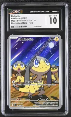 Helioptile *CGC 10* Illustration Rare *Mega Evolution* #143 *2025* Pokemon - Image 1