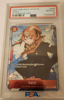Sanji 2025 ONE PIECE English OP10 Alternate Art #005 PSA 10 - Image 1
