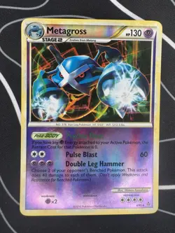 METAGROSS 4/95 Unleashed REVERSE HOLO Rare HGSS Pokemon TCG card LP - Image 1