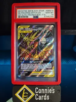 2019 Pokemon Black Star Moltres & Zapdos & Articuno Tag Team GX SM210 PSA 10 - Image 1