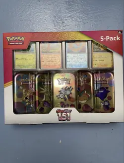 Pokemon TCG Scarlet & Violet 151 5-Pack of Mini Tins and 4 Promos Costco Bundle - Image 1