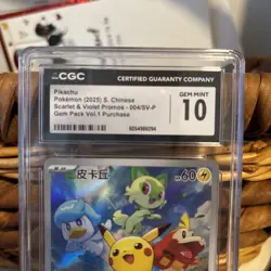 2022 Pokemon Pikachu Chinese S&V Promo Holo 001/SV-P Card CGC Pristine 10 - Image 3