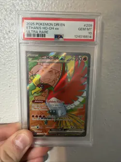 Pokemon TCG Ethan's Ho-Oh EX 209/182 IR SV Destined Rivals Holo Rare Card - Image 1