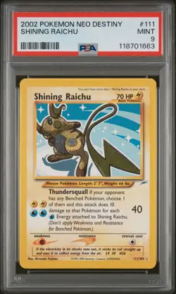 2002 POKEMON NEO DESTINY #111 SHINING RAICHU PSA 9 - Image 1
