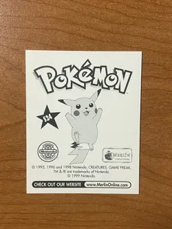 1999 Pokemon Merlin Stickers Pokeball Special Glitter Holo S24 - Image 2