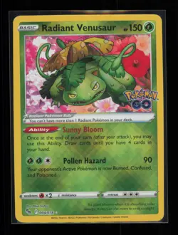 Radiant Venusaur Radiant Rare Pokemon GO 004/078 NM - Image 1