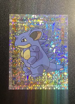 1999 Nidoqueen Shiny Cracked Ice Holo Merlin Sticker Topps Pokemon - Image 1