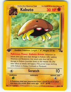 Kabuto - 1st Edition - 50/62 Fossil Set - Pokemon TCG - 1999 - Image 1