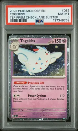 2023 POKEMON OBF EN-OBSIDIAN FLAMES #085 TOGEKISS PSA 8 - Image 1