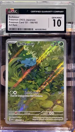 Pokemon TCG 151 English Bulbasaur 166 mislabeled Japanese. CGC 10 Gem Mint - Image 1