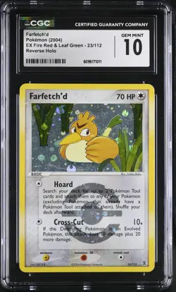 CGC 10 GEM MINT Farfetch'd EX Fire Red & Leaf Green 23/112 Reverse Holo Pokemon - Image 1