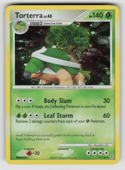 Torterra 17/130 Holo Rare Diamond & Pearl Pokemon MP -swirl - Image 1