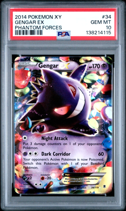 *New Cert* 2014 Pokemon XY Phantom Forces Gengar 34/119 PSA 10 #34 2014 - Image 1