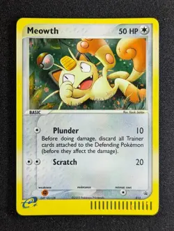 2003 Pokemon MEOWTH #013 Black Star Promos Nintendo EX Series Swirl English - Image 1