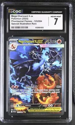 Pokemon English Mega Charizard X ex 125/094 2025 Phantasmal Flames - CGC 7 - Image 1