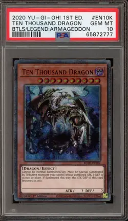 Yu-Gi-Oh! Ten Thousand Dragon Battles Of Legend Arm. 1st Ed BLAR-EN10K PSA 10 - Image 1