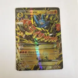 Pokemon M Lucario EX Mega Ultra Rare Full Art Holo Card 55/111 XY Furious Fists - Image 1