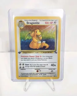 Pokemon TCG Dragonite 1st Edition Holo Fossil 4/62 Pokemon Card Excellent - Image 1