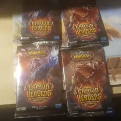 Cryptozoic World of Warcraft TCG Crown of the Heavens 4 Booster Packs x15 Cards - Image 1