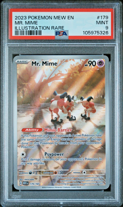 2023 Pokemon Scarlet & Violet 151 Illustration Rare EN Mr. Mime #179/165 PSA 9 - Image 1