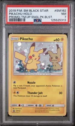 Pokemon TCG Pikachu Sun & Moon SM162 Promo Promo PSA 7 - Image 1