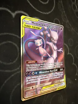 Pokemon Mewtwo & Mew GX Full Art Tag Team Holo 222/236 270 HP Ultra Rare - Image 3